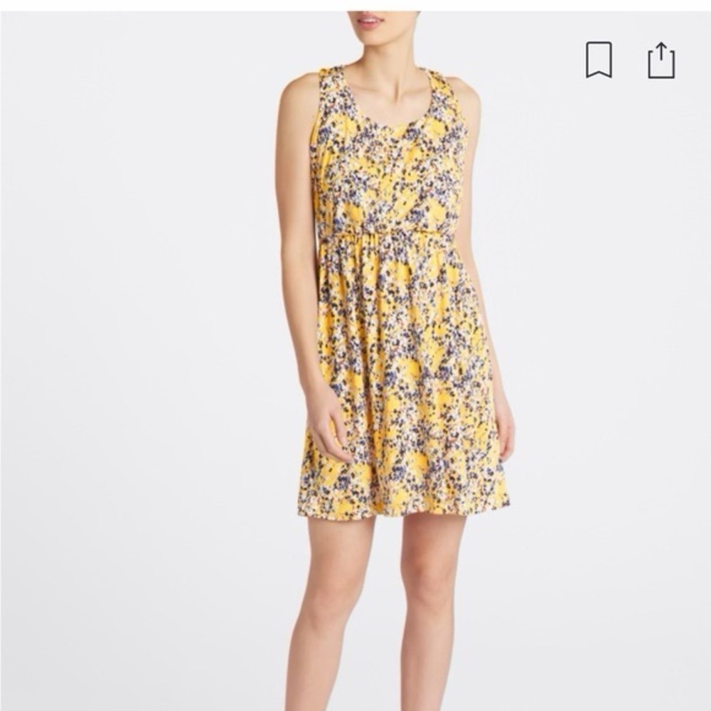 Kaileigh Yellow Cream Sleeveless‎ Sundress Mini